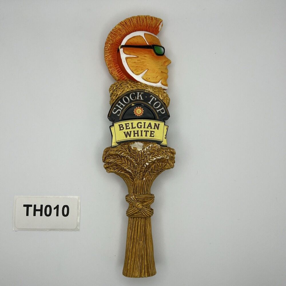 Shock Top Belgian White 2 Sided Draft Beer Tap Handle Tapper Mancave Bar Pub